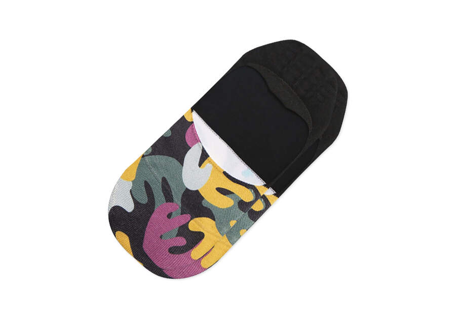 Classic No Show Socks Abstract Floral Front View Opens in a modal