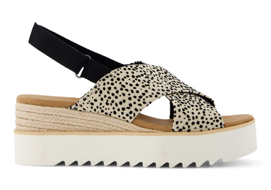 Diana Crossover Mini Cheetah Wedge Sandal Side View Opens in a modal