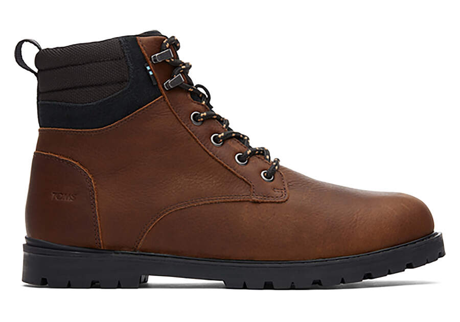 Men's Brown Leather Boot Water Ashland TOMS