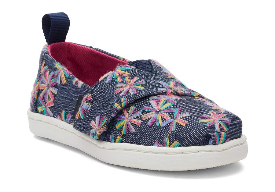 Alpargata Navy Embroidered Floral Toddler Shoe  Opens in a modal