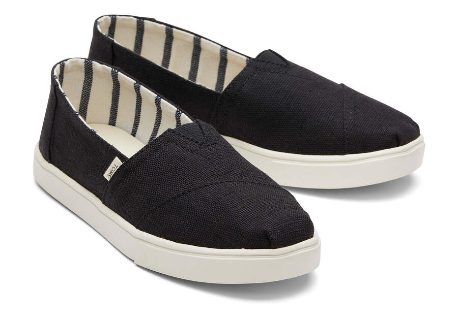 Alpargata Cupsole Black Heritage Canvas Slip On Front View Opens in a modal
