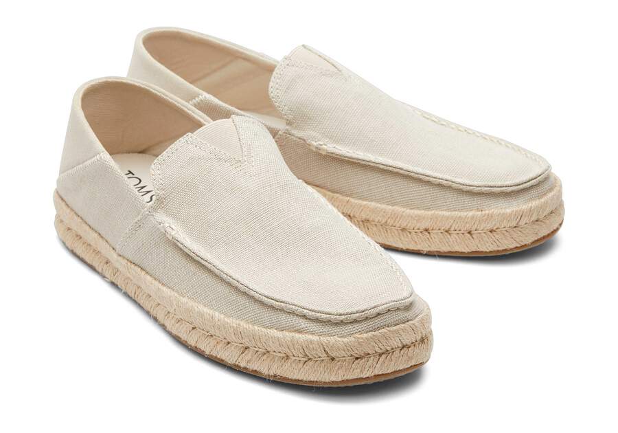 Alonso Cream Heritage Canvas Rope Loafer Front View Opens in a modal