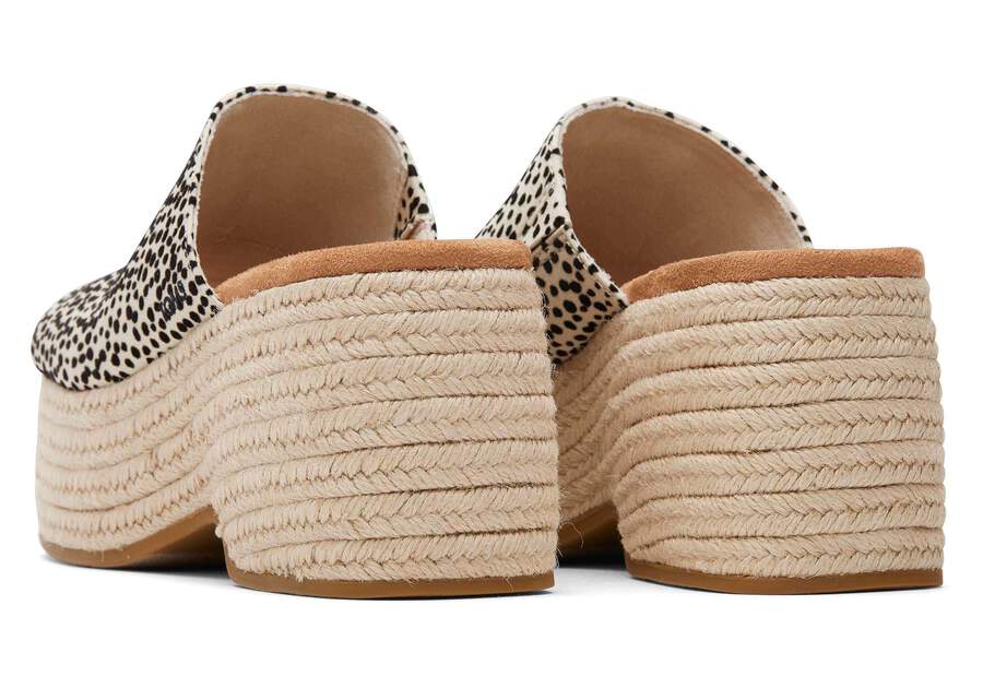 Laila Mule Mini Cheetah Platform Sandal Back View Opens in a modal