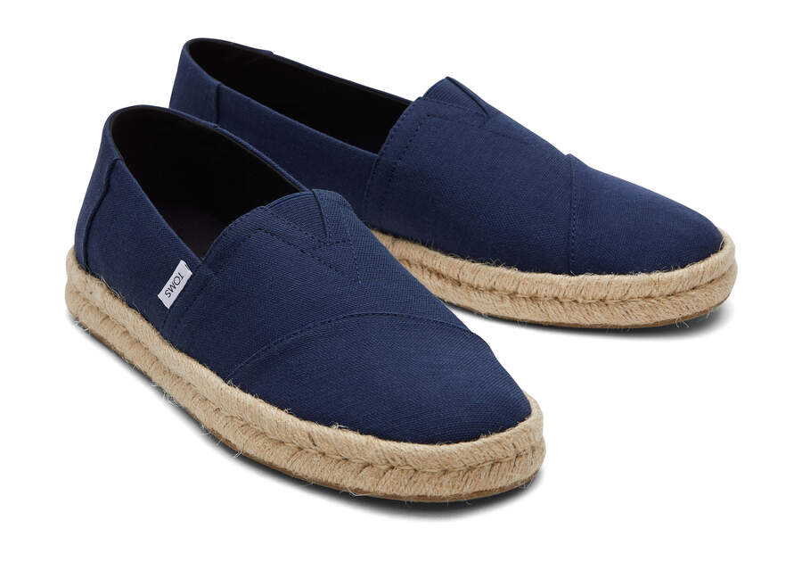 Alpargata Navy Recycled Cotton Rope 2.0 Espadrille Front View Opens in a modal