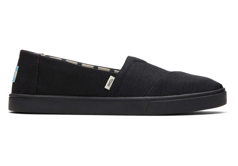 Alpargata Cupsole All Black Heritage Canvas Slip On Side View Opens in a modal