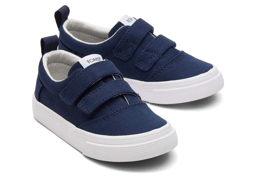 Tiny Fenix Navy Double Strap Sneaker Front View Opens in a modal
