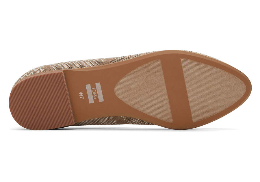 Jutti Neat Taupe Knit Flat Bottom Sole View Opens in a modal