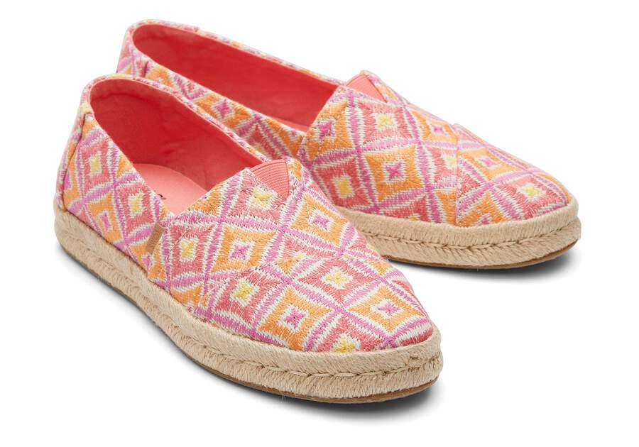Alpargata Rope 2.0 Pink Geometric Espadrille Front View Opens in a modal