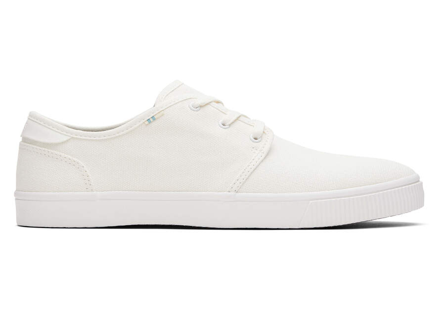 Carlo White Canvas Lace-Up Sneaker Side View Opens in a modal
