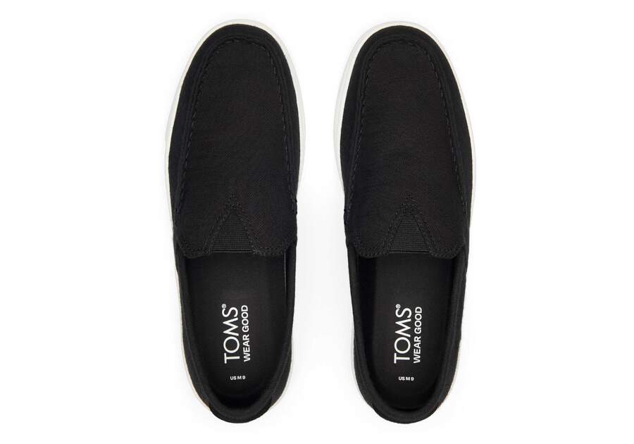 TRVL LITE Black Recycled Cotton Loafer Top View Opens in a modal