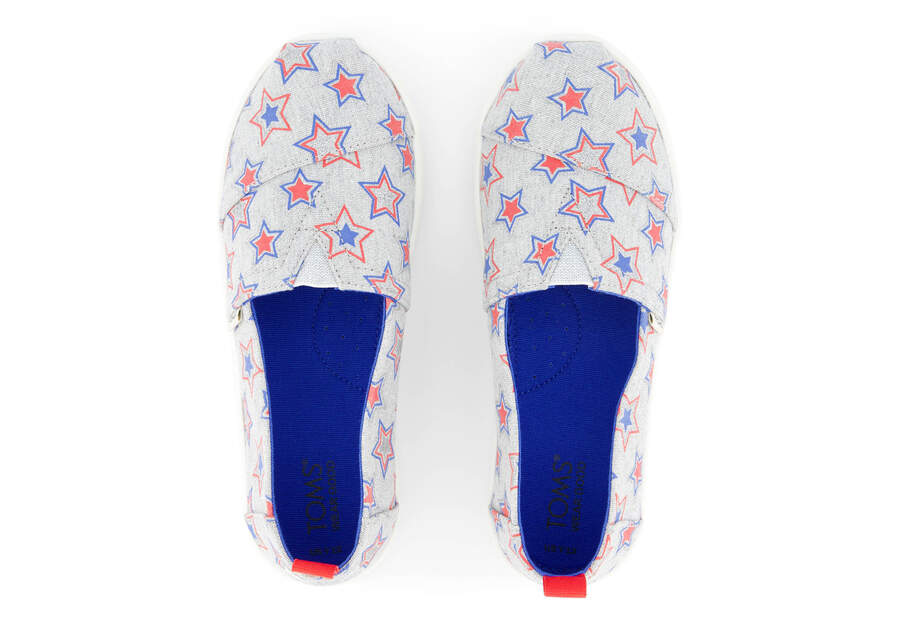 Youth Alpargata Glow in the Dark Stars Kids Shoe Top View Opens in a modal