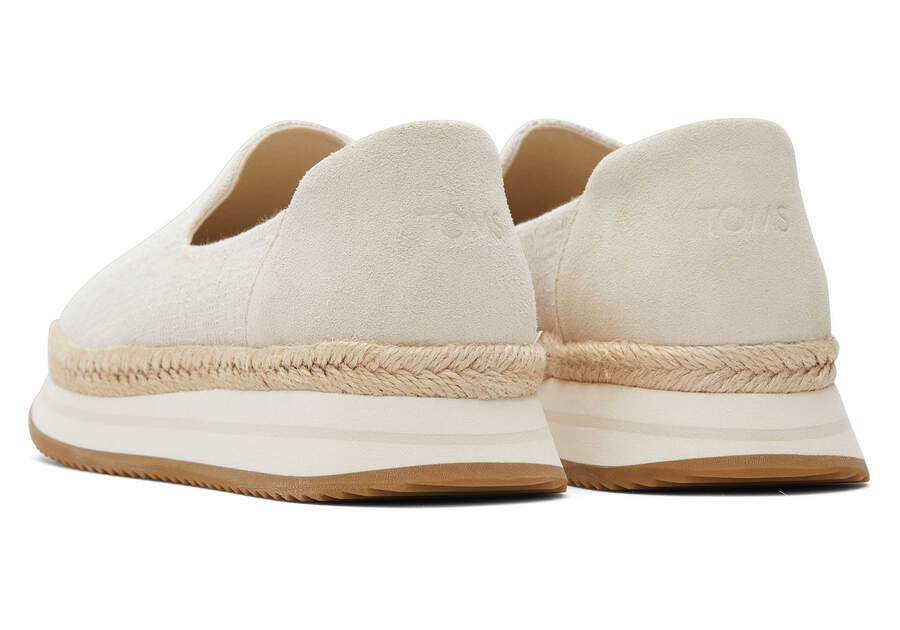 Jocelyn Cream Textile Espadrille Sneaker Back View Opens in a modal