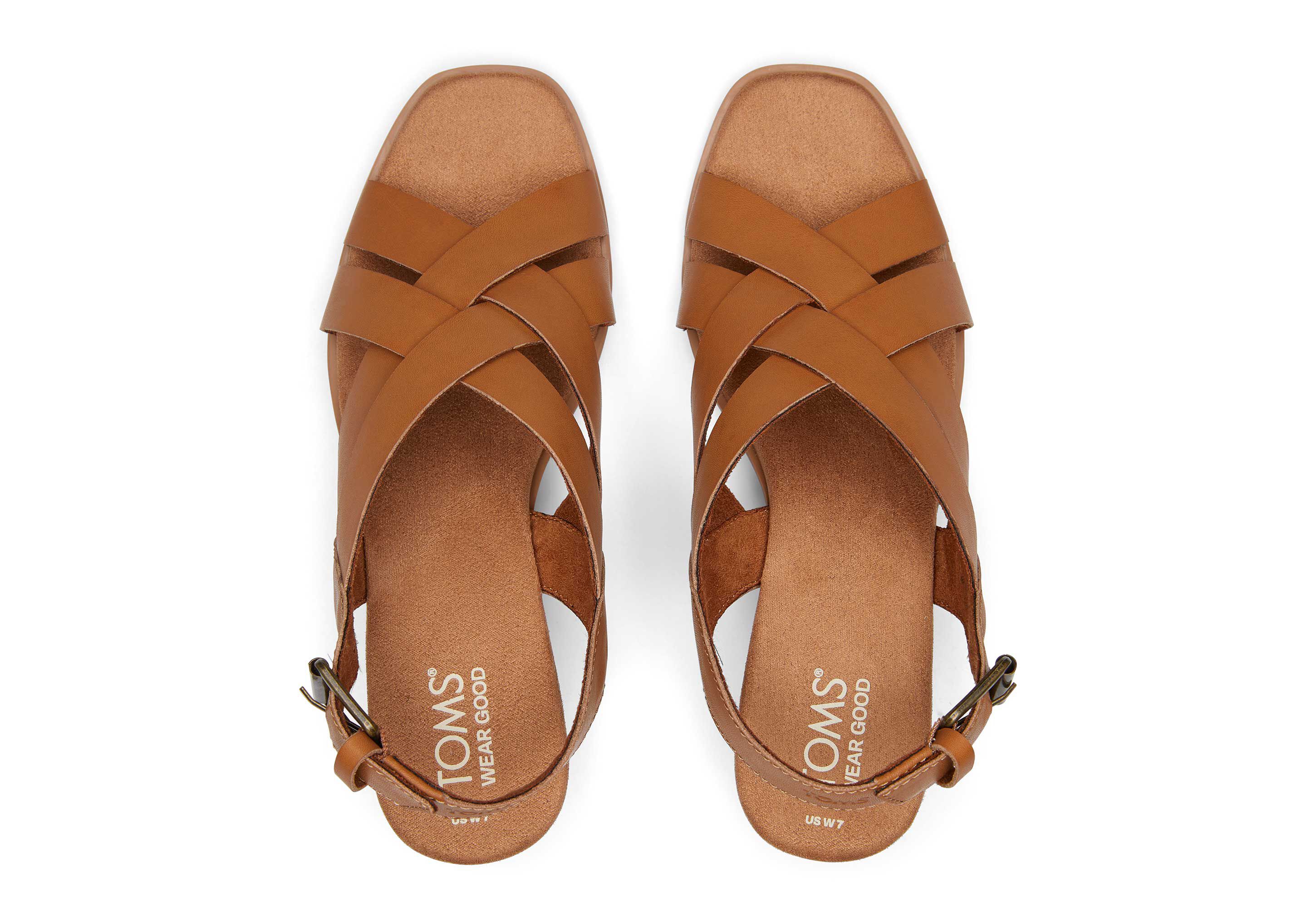 Gracie Tan Leather Wedge Sandal