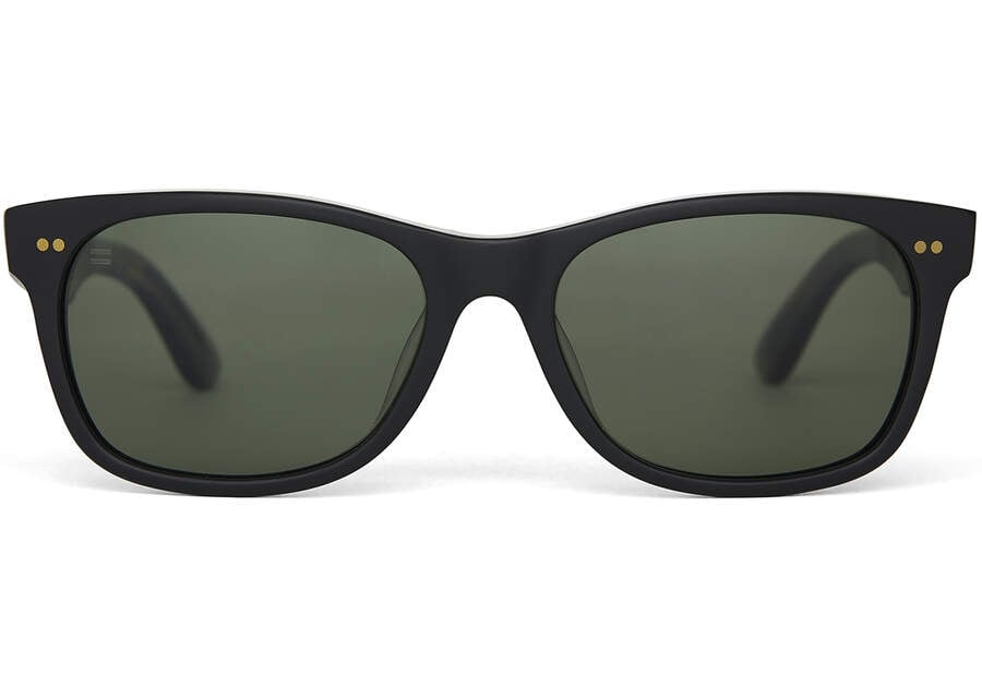 Beachmaster 301 Black Polarized Handcrafted Sunglasses Front View