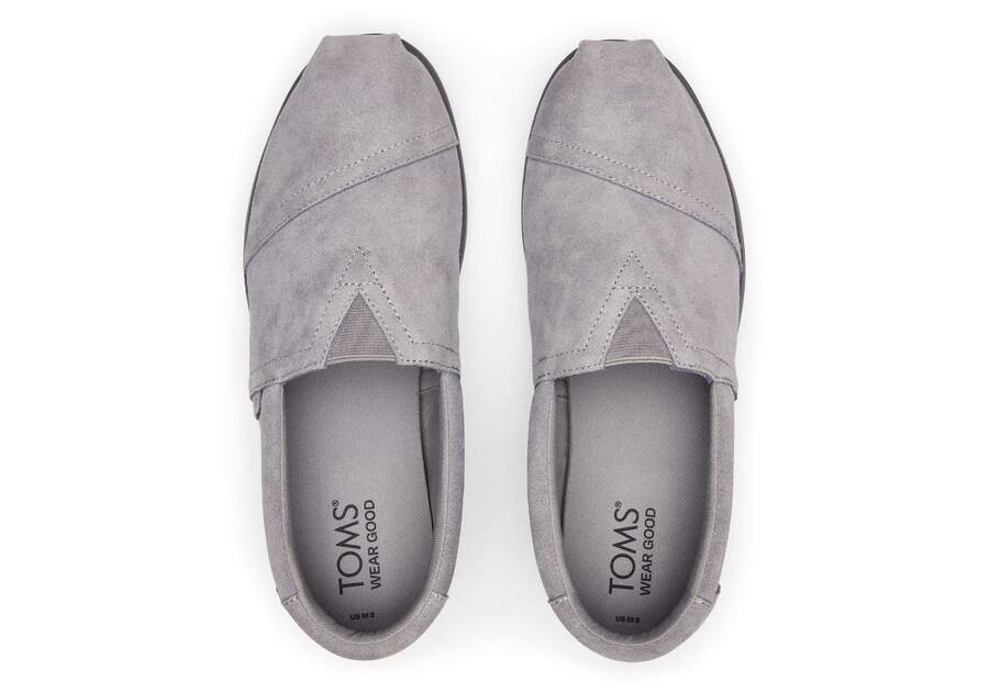 Alp Fwd Grey Distressed Suede Top View