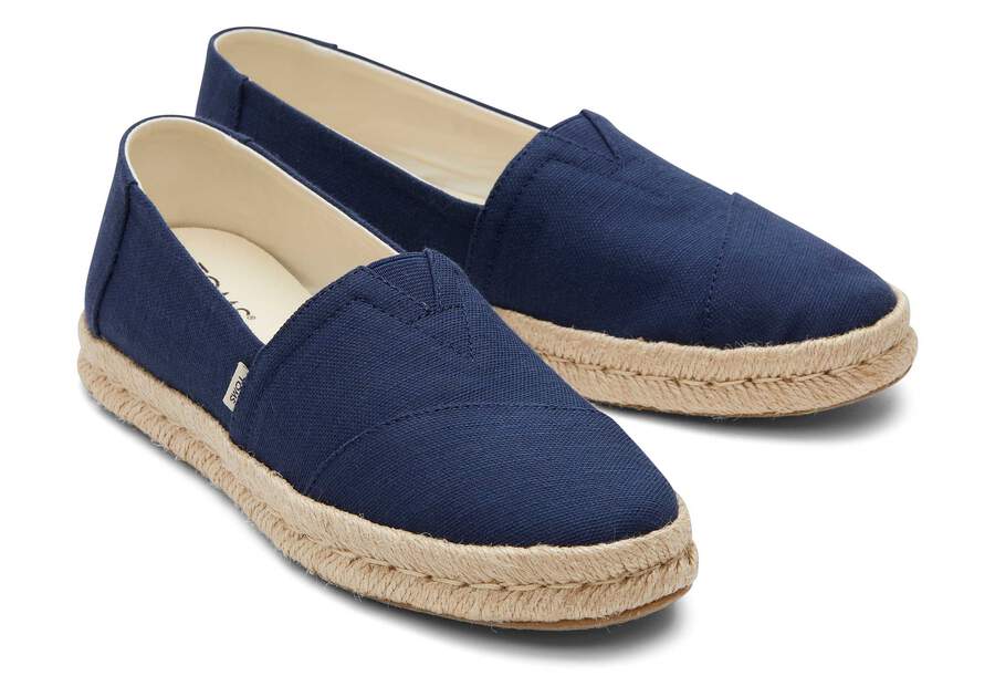 Alpargata Rope 2.0 Navy Recycled Cotton Espadrille Front View Opens in a modal