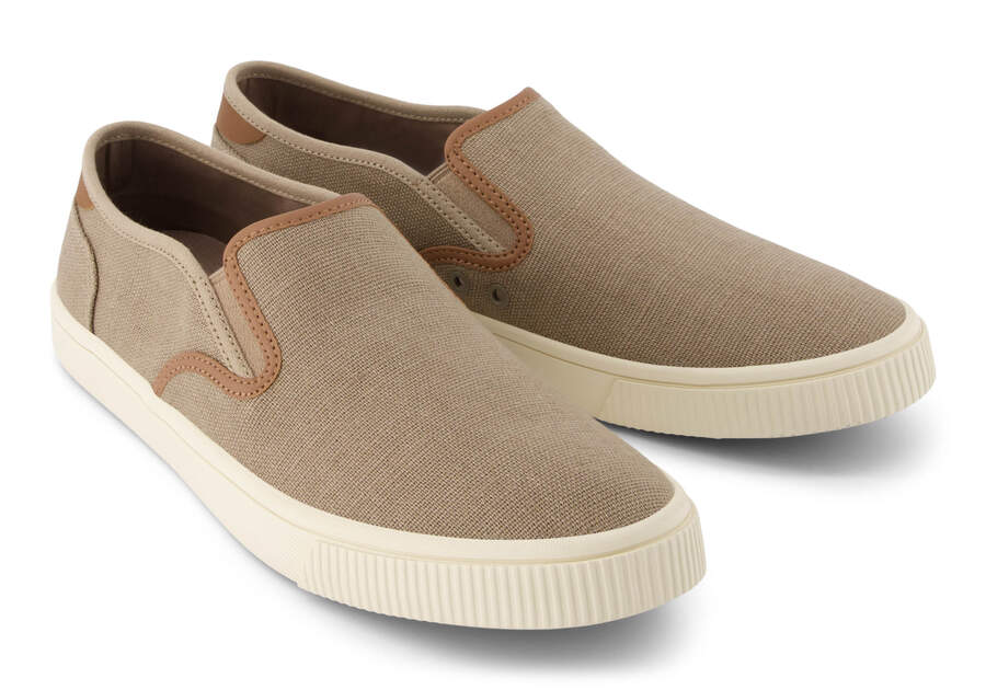 Baja Taupe Synthetic Trim Slip On Sneaker Front View Opens in a modal