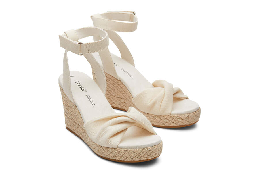 Marisela Natural Wedge Sandal Front View Opens in a modal