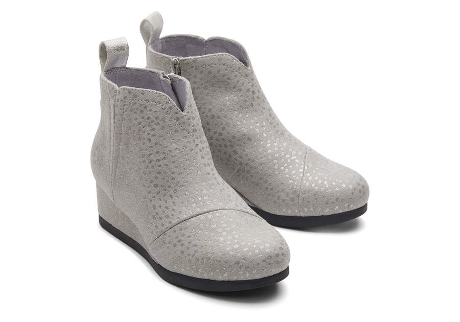Youth Clare Grey Wedge Kids Boot Front View Opens in a modal