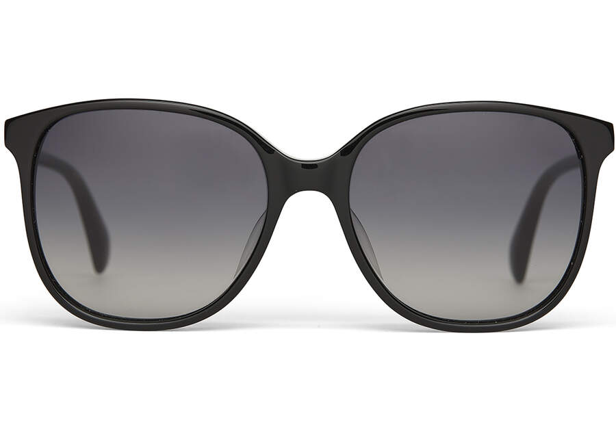 Sandela Black Polarized Handcrafted Sunglasses Front View Opens in a modal