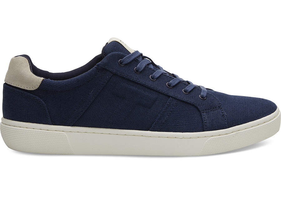 Navy Heritage Canvas Mens Leandro Sneakers | TOMS