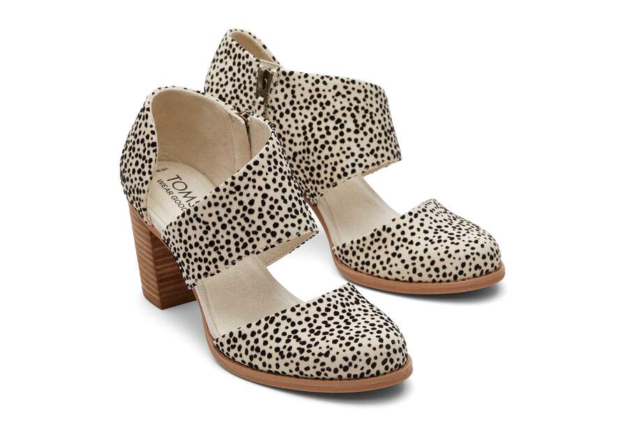Milan Mini Cheetah Closed Toe Heel Front View Opens in a modal