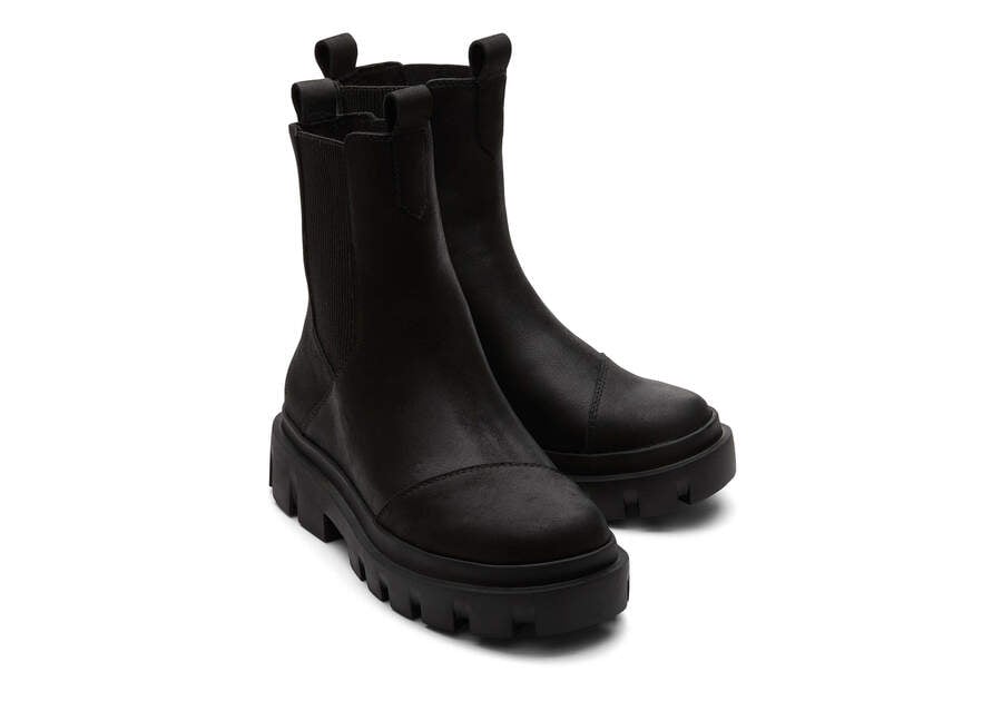 Rowan Black Water Resistant Leather Boot Front View Opens in a modal