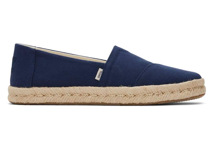 Alpargata Rope 2.0 Navy Recycled Cotton Espadrille Side View Opens in a modal