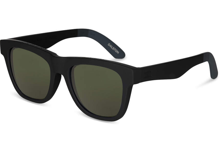 Dalston Black Polarized Traveler Sunglasses Side View Opens in a modal