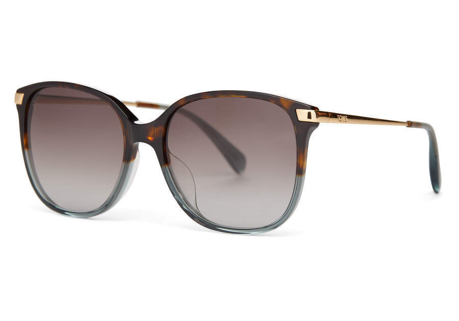 Sandela 201 Tortoise Ocean Grey Fade Handcrafted Sunglasses Side View Opens in a modal