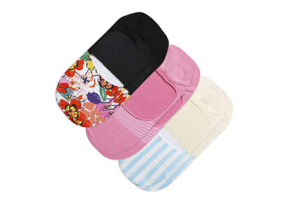 Classic No Show Floral Summer Socks 3 Pack