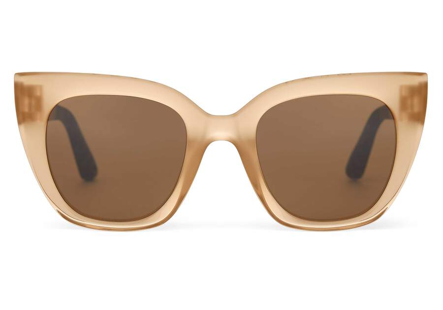 Sydney Oatmilk Crystal Fade Traveler Sunglasses Front View Opens in a modal