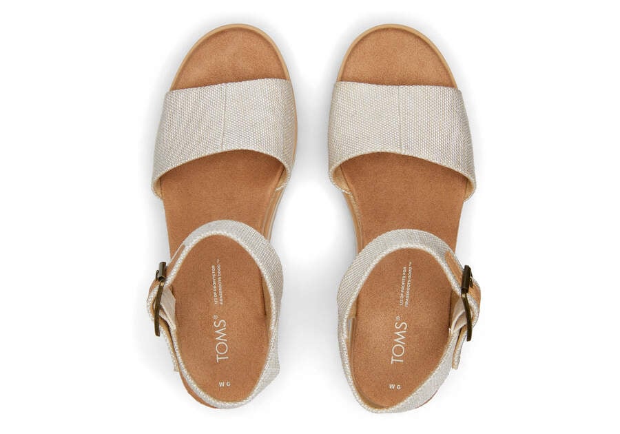 Diana Natural Wedge Wide Sandal Top View Opens in a modal