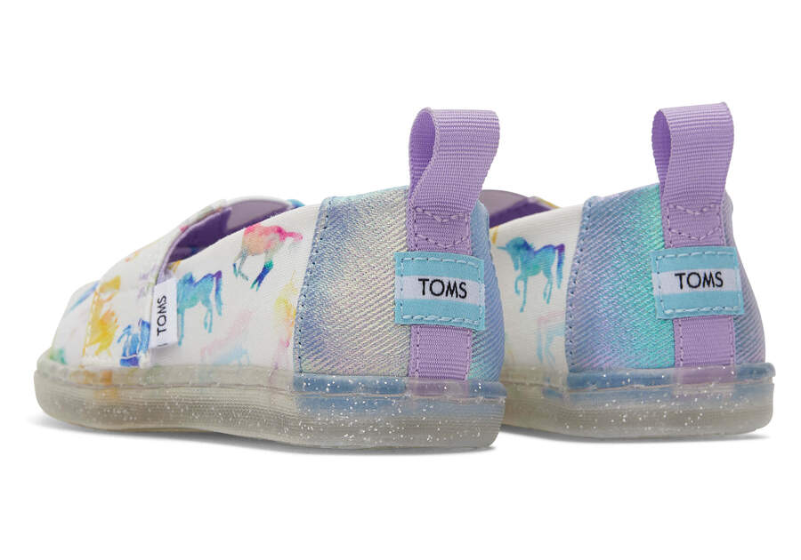 Tiny Alpargata Watercolor Unicorns Toddler Shoe Back View Opens in a modal