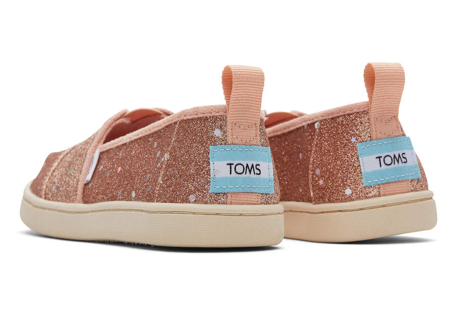 Youth Alpargata Rose Gold Cosmic Glitter Kids Shoe Back View Opens in a modal