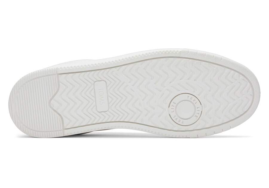 TRVL LITE White Leather Lace-Up Sneaker Bottom Sole View Opens in a modal