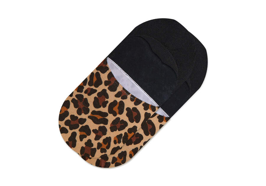 Ultimate No Show Socks Leopard Front View