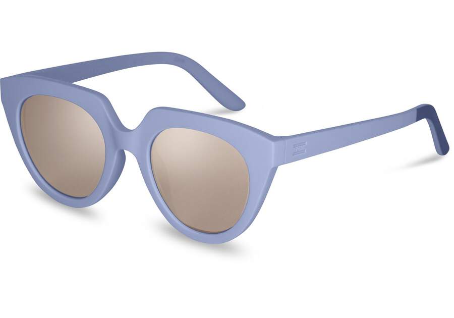 TRAVELER Lourdes Matte Infinity Blue Mother of Pearl Lens Side View Opens in a modal