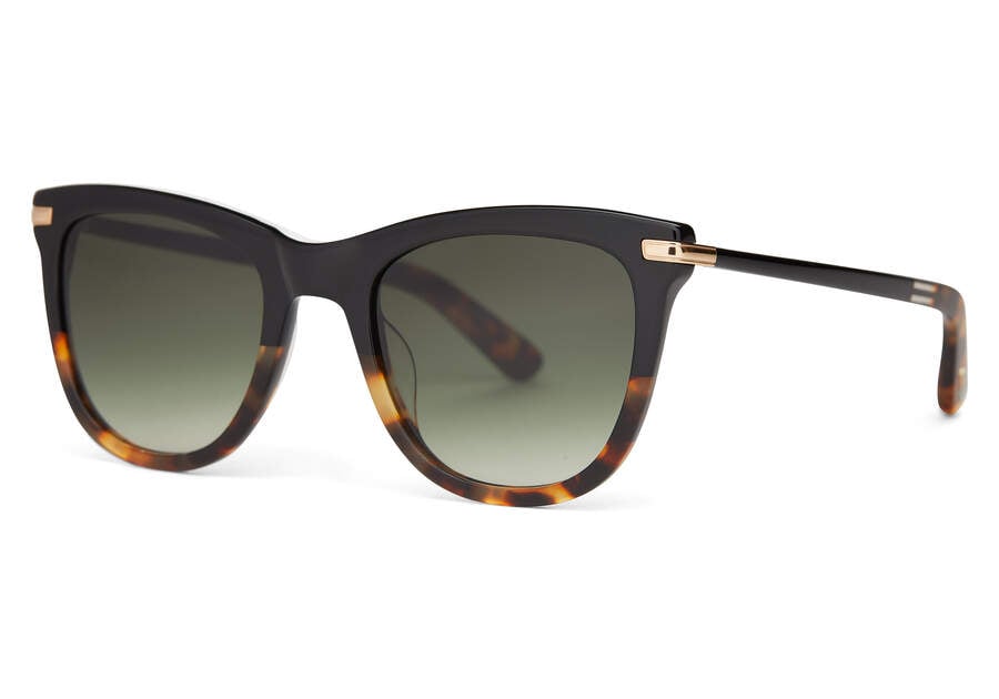 Victoria Black Tortoise Handcrafted Sunglasses Side View Opens in a modal