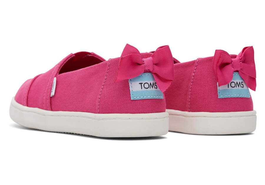 Youth Alpargata Pink Bow Kids Shoe Back View Opens in a modal