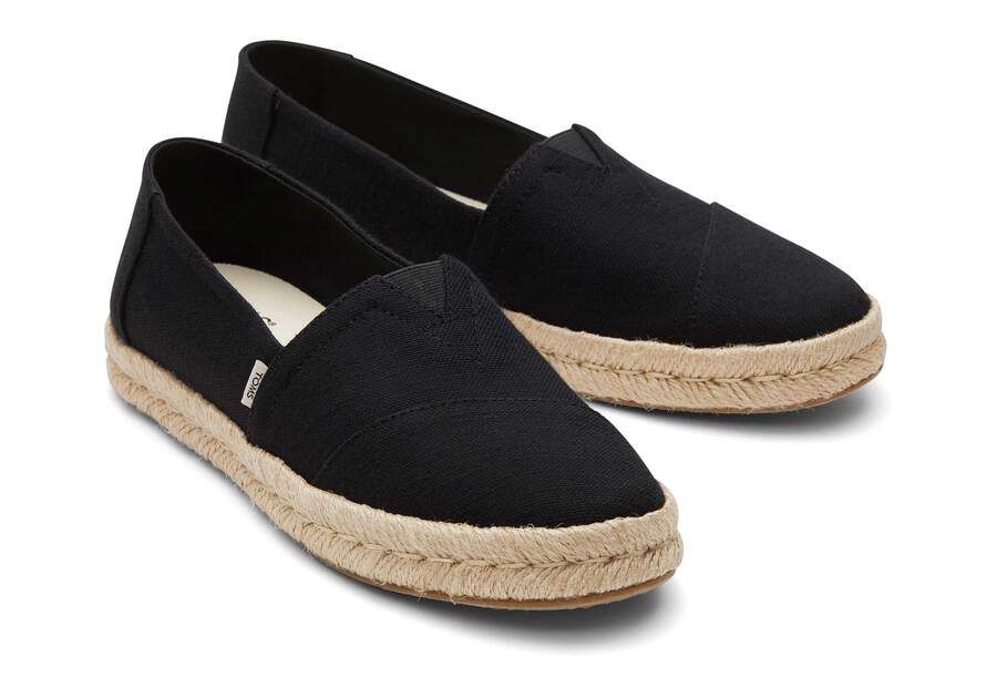 Alpargata Rope 2.0 Black Recycled Cotton Espadrille Front View Opens in a modal