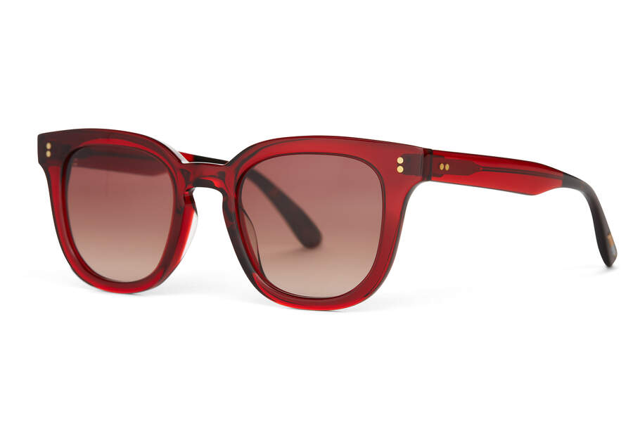 Venice Rosewood Crystal Handcrafted Sunglasses Side View Opens in a modal