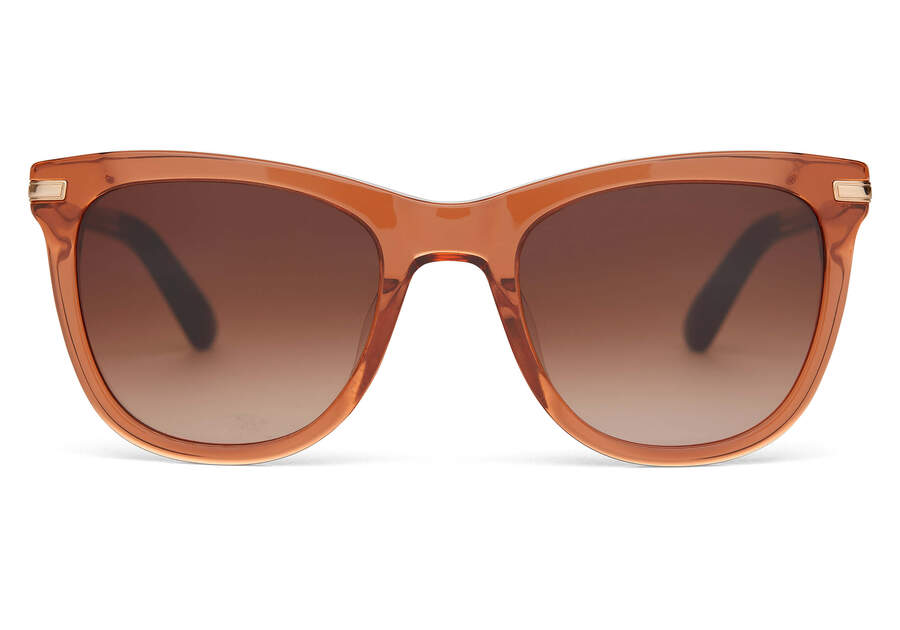 Victoria Terracotta Crystal Handcrafted Sunglasses Front View Opens in a modal