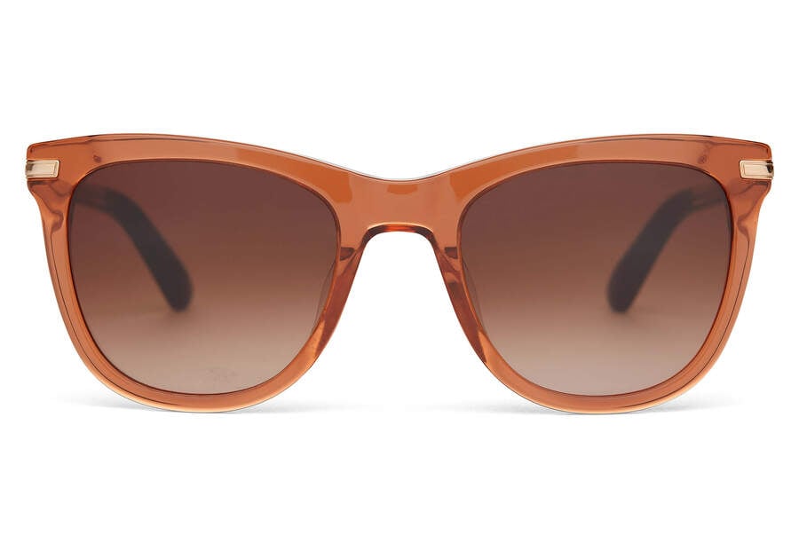 Victoria Terracotta Crystal Handcrafted Sunglasses Front View