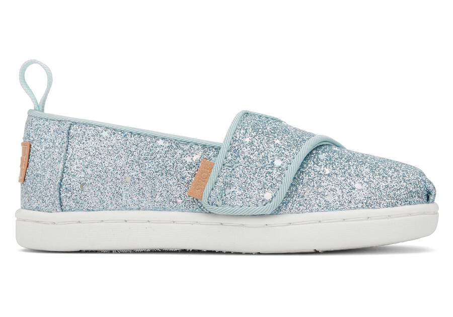Alpargata Mint Cosmic Glitter Toddler Shoe Side View Opens in a modal