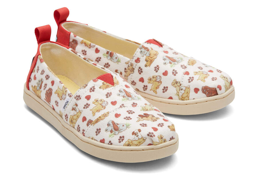 TOMS x Pound Puppies Youth Alpargata Front View Opens in a modal