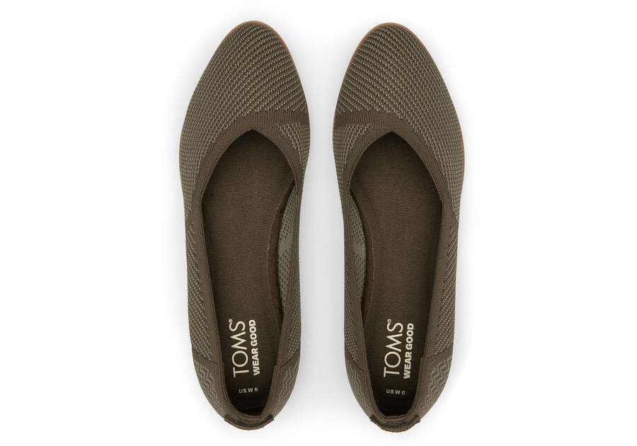 Jutti Neat Olive Knit Flat Top View Opens in a modal