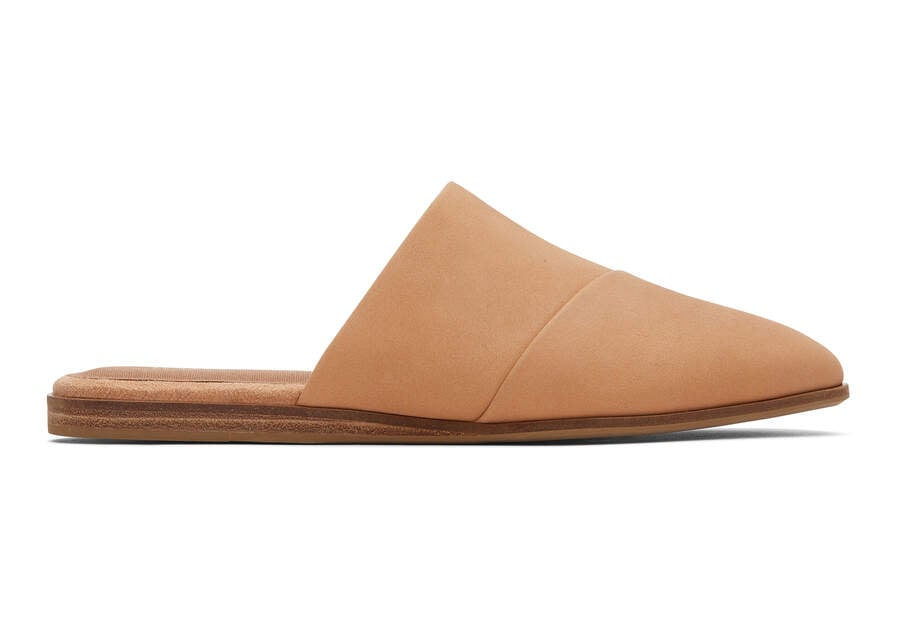 Jade Tan Leather Slip On Flat Side View Opens in a modal