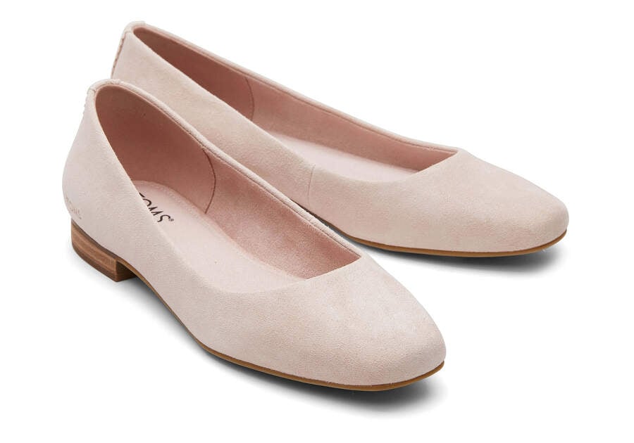 Briella Pink Suede Flat Front View