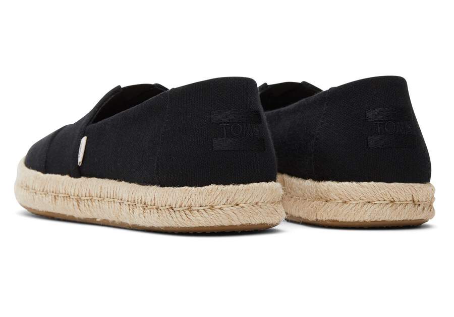 Alpargata Rope 2.0 Black Recycled Cotton Espadrille Back View Opens in a modal